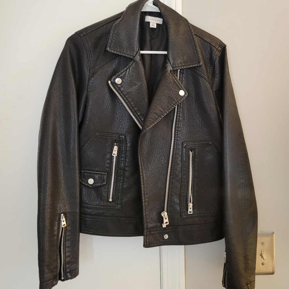 Top Shop Black Leather Biker Jacket